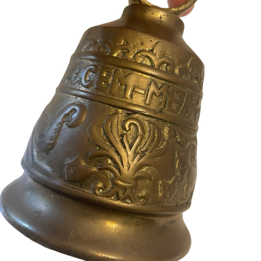 Vintage Brass Monastery Church Bell Rustic Old World Charm - Picture 3 of 13